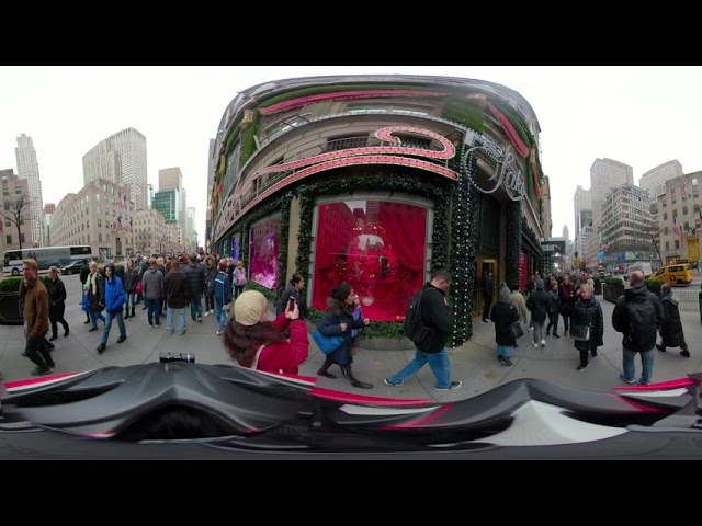 4K 360° NYC : Walking Rockefeller Center Tree & Promenade on Christmas Weekend