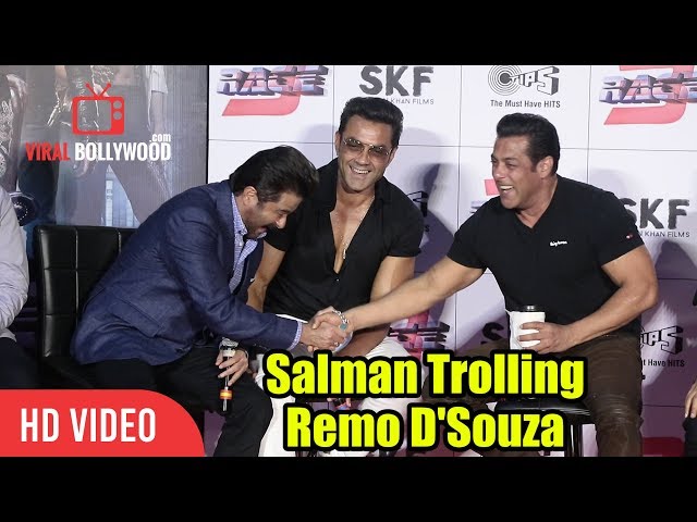 Salman Khan Makes Fun Of Remo D'Souza | Race 3 Official Trailer Launch