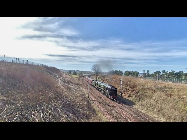 Steam engine at Carstairs on 2022/03/19 at 1125 in VR180