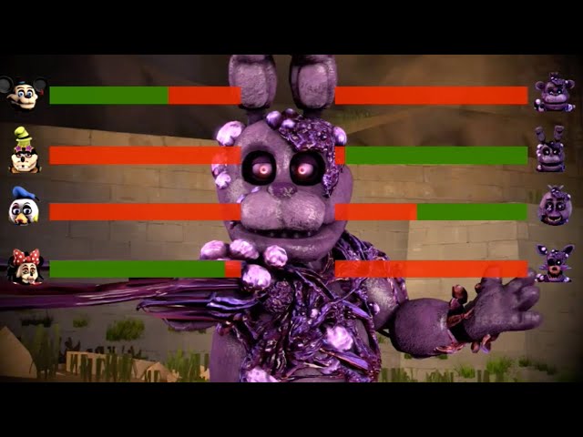 [SFM FNaF] Disney vs Toxic Animatronics WITH Healthbars