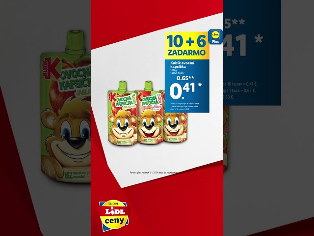 🍎 Kapsička 10 + 6 ZADARMO, 🥑 avokádo a 🥛 jogurt za SUPER LIDL CENY od 02.01.2024 | Lidl Slovensko