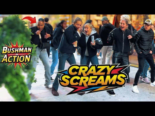 The FUNNIEST Bushman Prank Ever!Swedish Girls SCREAM Like Crazy 😱😂