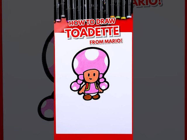 How to draw Toadette from Mario! 🍄 #artforkidshub #howtodraw