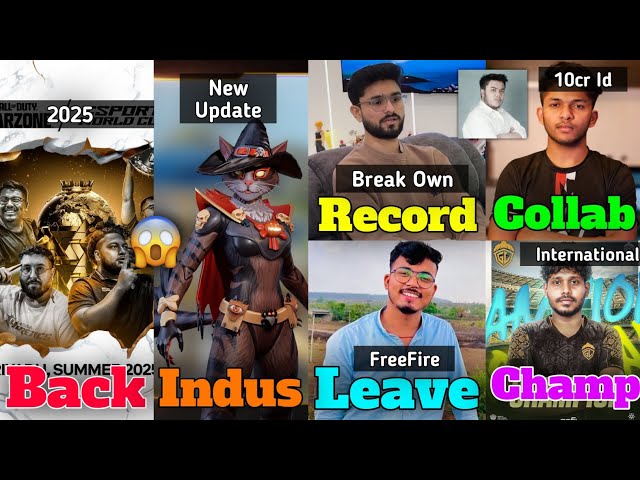 Indus Game's New Update's🤯,Dyland Pros 10cr FF Id, Lolzz Break Own Record,FF Leave,Godl, EWC,IESF,LG