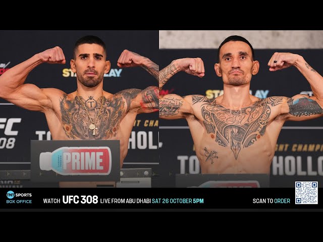 UFC 308: Ilia Topuria & Max Holloway make weight for title showdown 🔥