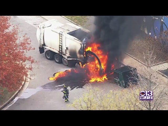 Garbage Truck Catches Fire In South Baltimore