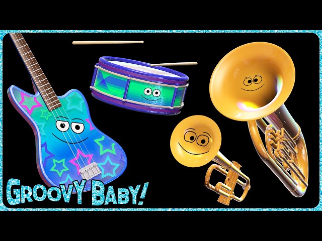 "Funk!" – Baby Sensory Music Video – Colorful Animated Instruments Playing Snazzy Music