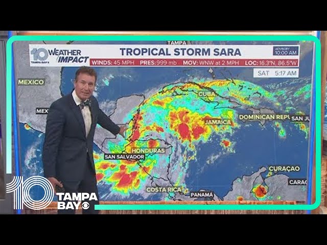 Tracking the Tropics: Tropical Storm Sara continues to interact with land near Honduras