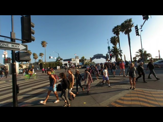 VR180 Slice of Life - Intersection near the Santa Monica Pier sign