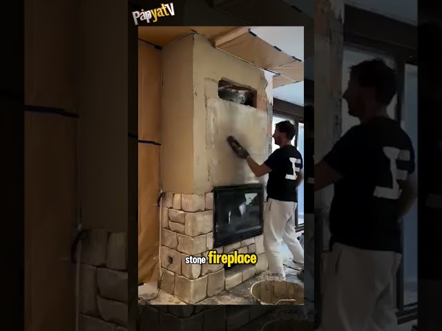 Turning Walls into Stone Art! #shorts #art #viral #decor #Papyatv