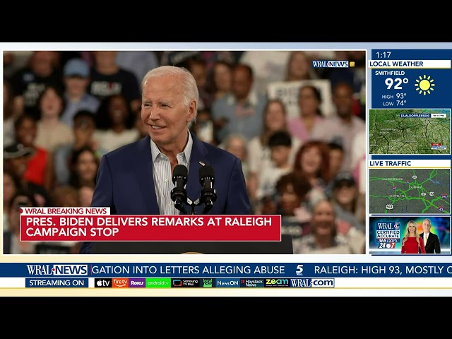 President Biden's Remarks at Raleigh Campaign Stop Post 2024 Presidential Debate