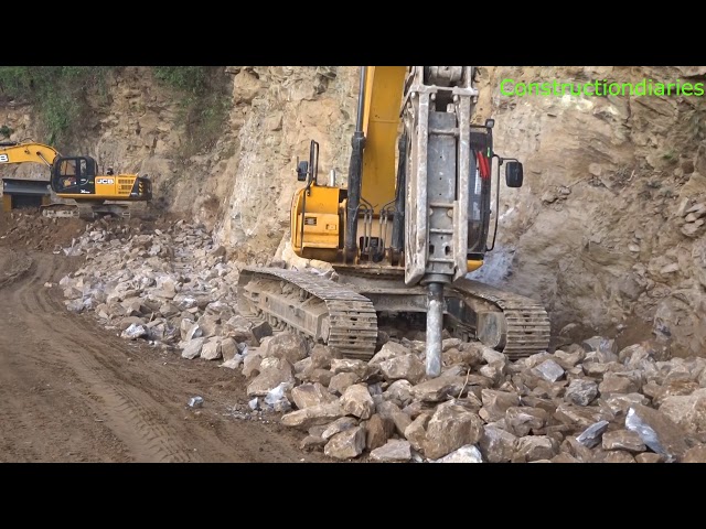 JCB Excavator Breaking Stone | Fast Track Construction | Dozer Videos