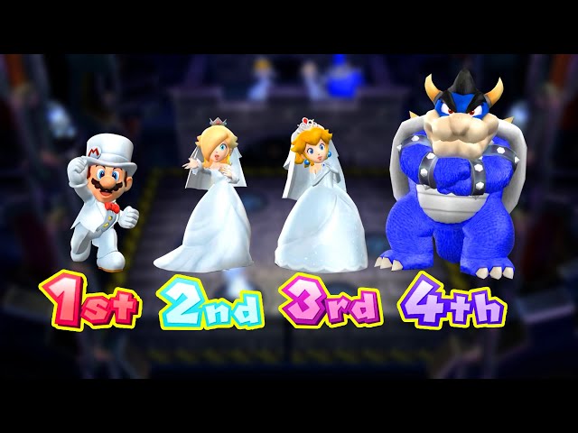 Mario Party 9 - Can Mario, Peach, Rosalina Wedding Outfit Defeat Dark Bowser?