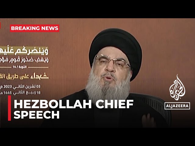 Hezbollah chief Hassan Nasrallah gives Gaza speech