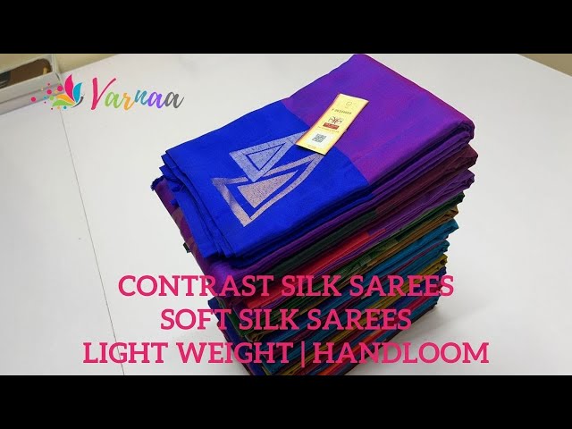 SOFT SILK SAREES WITH CONTRAST PATTERN | UNIQUE PATTERN SOFT SILKS | VARNAA SOFT SILK SAREES