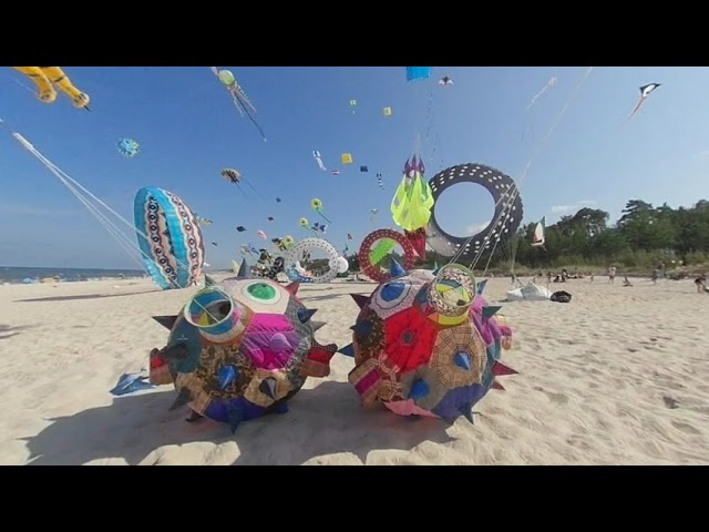 VR 360 Kite Festival International Leba Poland Baltic sea 180 3D 8K 3D footage