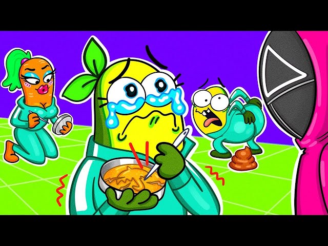 Red Light Green Light 🔴🟢 Avocado Couple Play Squid Game 🦑 Hilarious Game and Funny Cartoons