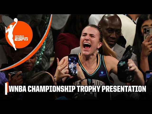 The New York Liberty are presented with the 2024 WNBA Championship Trophy 🏆 | WNBA on ESPN