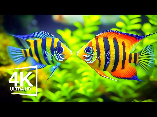 Marvel at Sea Creatures in 4K AQUARIUM - Captivating Moments With Jellyfish And Fish ,Relaxing Music