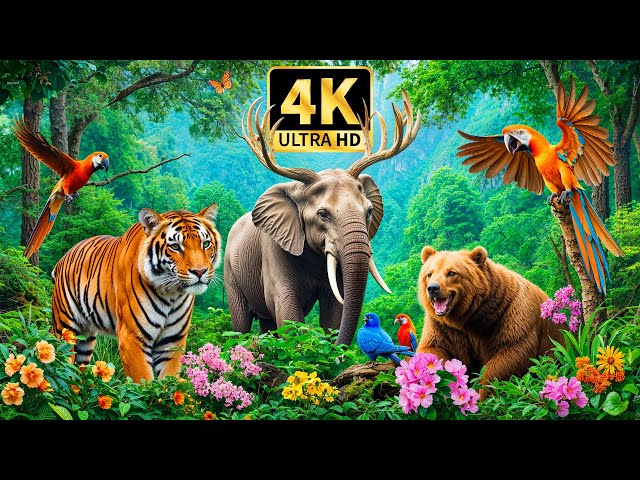 ANIMALS OF AMAZON 4K 🌿 Ultimate Jungle Animal Collection with Soothing Relaxing Music