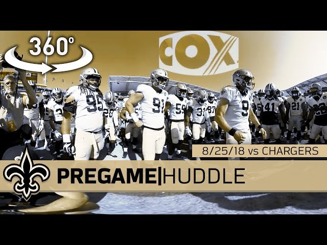 Go 360° Inside Drew Brees' Pregame Huddle: Saints at Chargers - 8/25/18