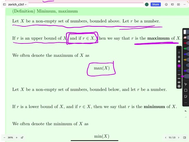 Real Analysis - 0008 - C2S1 Maximum and Minimum