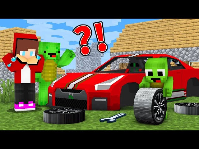 How Baby Mikey BROKE JJ Car in Minecraft (Maizen Mizen Mazien) Parody