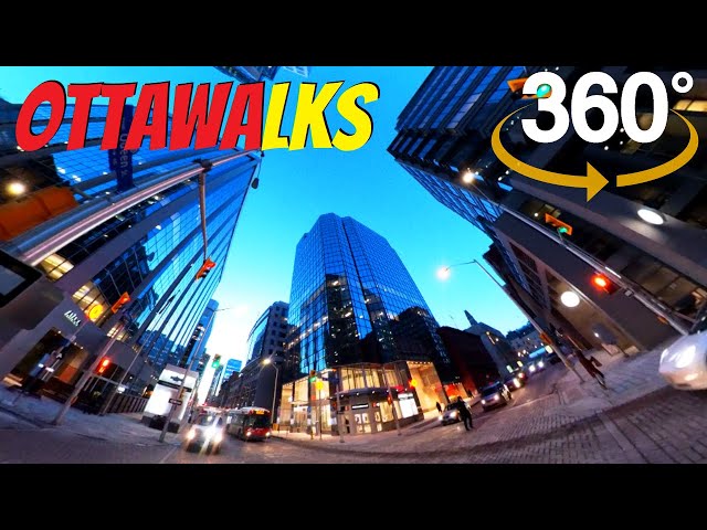 Downtown Ottawa in 360° Metcalfe st, Slater st, O'conner st, Sparks st, stay-at-home order 2021