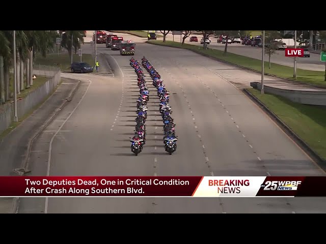 Procession for Palm Beach County motor deputies killed in crash along Southern Boulevard