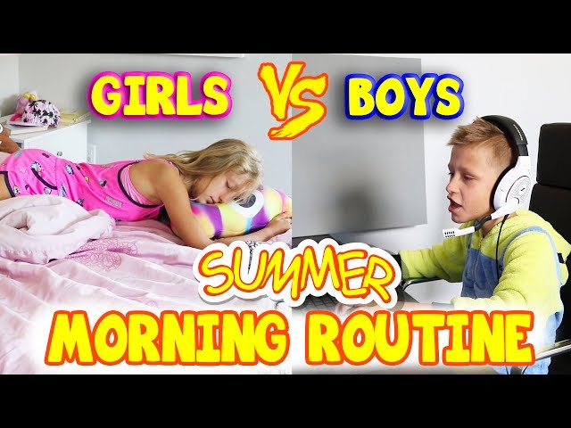 GIRLS vs BOYS Summer Morning Routine