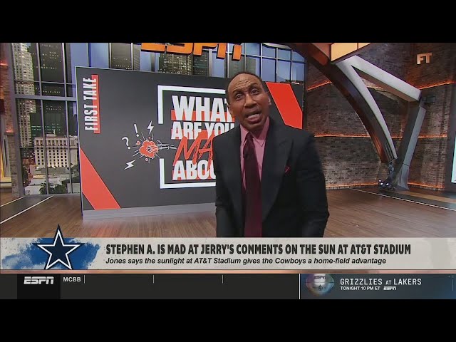 FIRST TAKE | "Fix your stadium" - Stephen A. is mad at Jerry Jones deny AT&T Stadium’s Sun issue