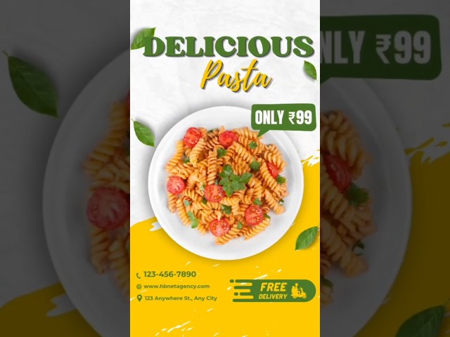 Restaurant Ad Poster Design Tutorial in Canva | HBNet Agency