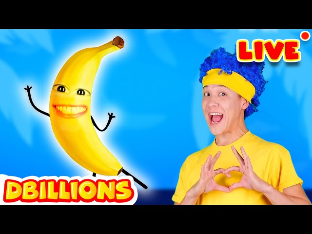 LIVE - D Billions: Top Healthy Fruits Kids Songs | Banana, Mommy, Mommy give me Yummy with Puppets