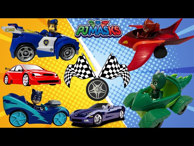 Pijamaskeliler | PJ Masks Karargahta Araba Yarışı Düzenliyor! Oyuncak Arabalar - Yeni Bölüm