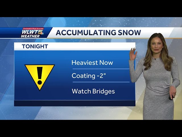 Accumulating snow continues Thursday night