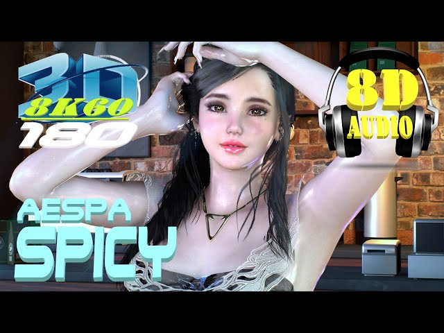 aespa (에스파) - Spicy, VR180, 3D, [8D Audio Use Headphone], Dance, MMD, VaM, kpop