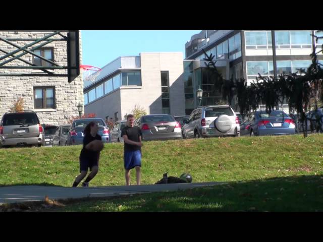 Basketball on outdoor court