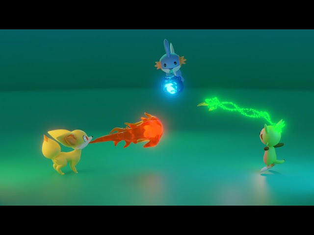 Pokemon battle concept 3d art