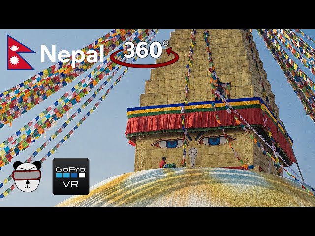 🌍 360° Atop Boudhanath | Kathmandu, Nepal 🇳🇵【GoPro VR Travel | 360 Video】