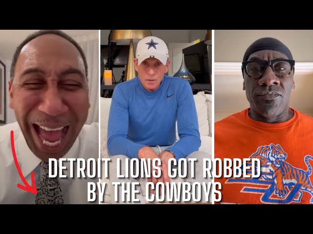 Stephen A Smith, Skip Bayless, Shannon Sharpe REACTIONS To Dallas Cowboys ROBBERY Vs Detroit Lion