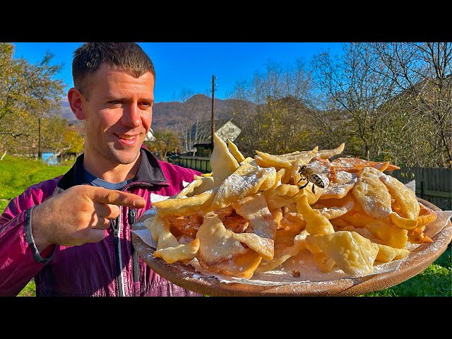 Only 2 ingredients! Verguns! Traditional Ukrainian biscuits! Refugee's life in a Ukrainian village!