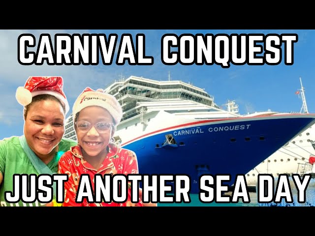 Carnival Conquest- It was a QUIET, WINDY, CHRISTMASY Sea Day!