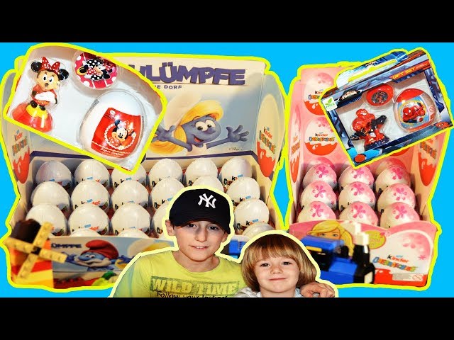 Unboxing Biggest Pack with Kinder Surprise Eggs and Minnie Dolls and Superheroes with Gertit