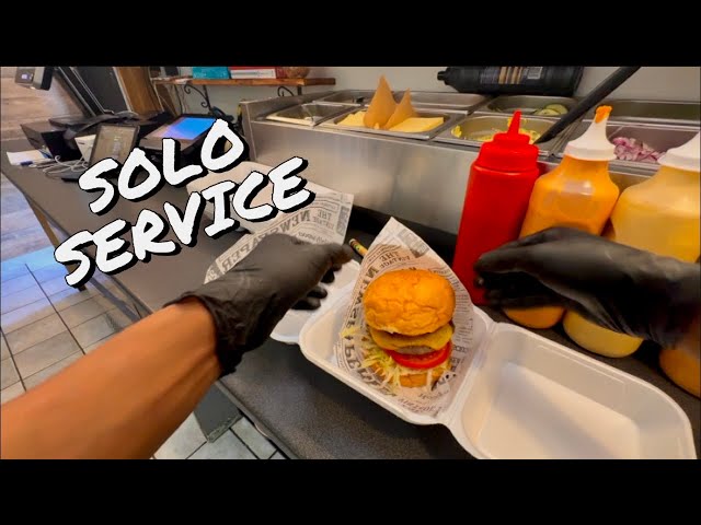 POV COOKING: 40 minutes of SOLO BURGER MAKING 🍔🍔🍟 | Sunday In The Shop Making Cheese Burgers🍔