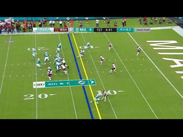 Tua in midseason form on teardrop TD toss to River Cracraft