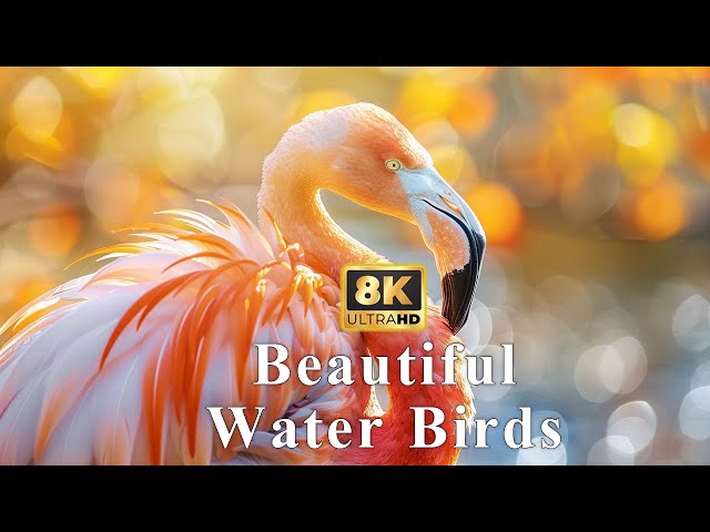 Colorful Birds With Calming Music | 8K HDR Water Birds | Nature Animals