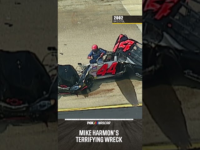 Mike Harmon's terrifying wreck 😳 #NASCAR #crash #bristol