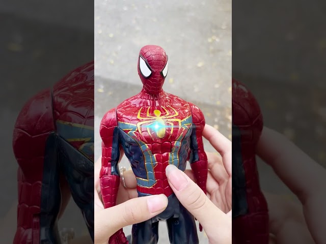 Spiderman enters spiderman model to protect angel from danger #shors #spiderman #youtubeshorts