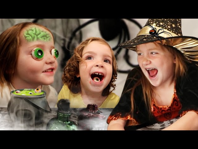 SpOoKy FaMiLy PoTiOnS!! Adley Niko n Navey make Halloween Experiments then Play Rainbow Ghost Rescue