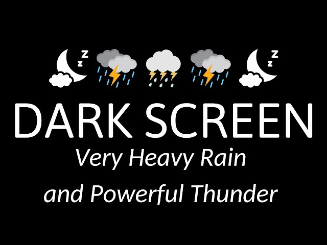 Heavy RAIN with NON Stop Thunder | SLEEP Instantly Within 3 Minutes | Relaxation | Black Screen